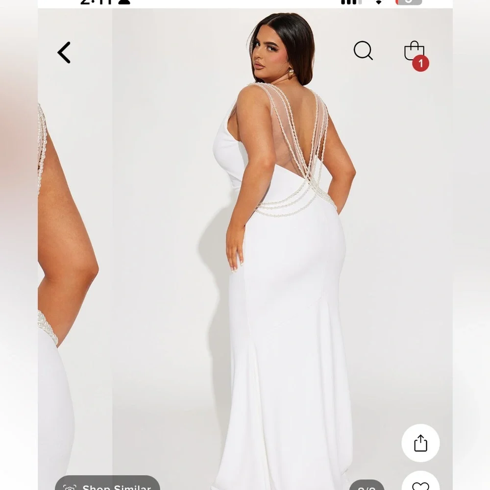 Fashion Nova Wedding backless dress - Picture 2 of 5
